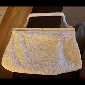 Delill Ivory Beaded Purse Made in Japan